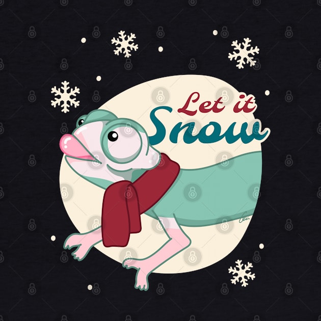 Translucent Veiled Chameleon, Christmas Edition! Let It Snow by anacecilia